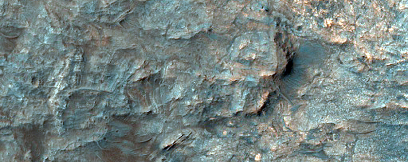 Central Peak Pit of 38-Kilometer Diameter Crater in Noachis Terra