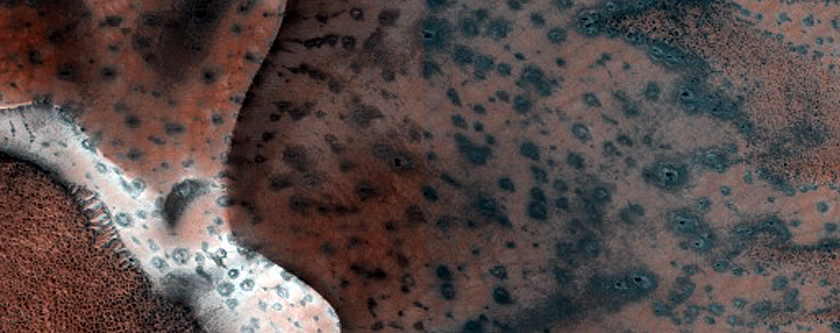 Seasonal Monitoring of Large Dune on Crater Floor