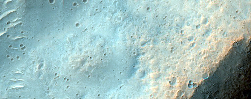 Possible Olivine Exposed by Impact Crater in Eastern Hesperia Planum