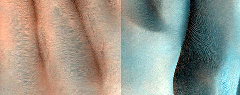 Black Sand Deposits on White Dunes and Ripples