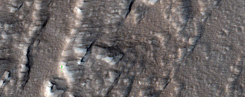 Channels on North Flank of Olympus Mons