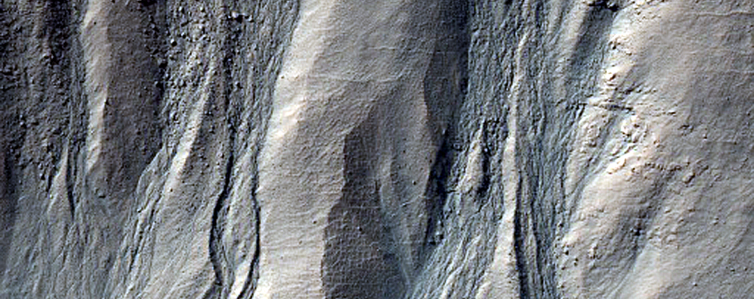 Gullied Crater Wall