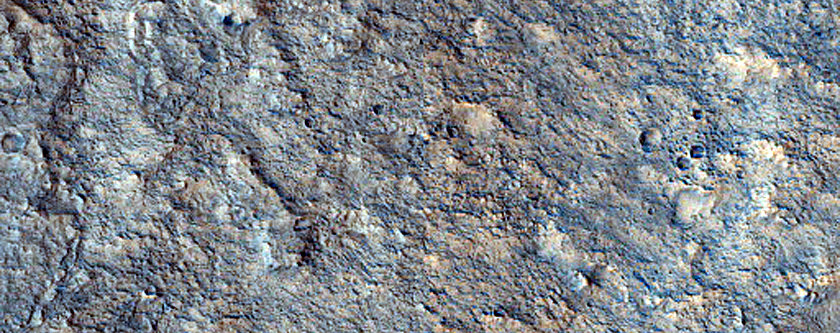 Layers in Outlier of Hypanis Valles Fan