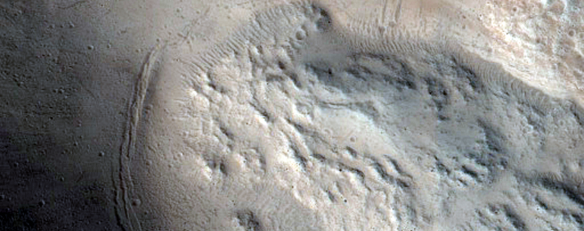 Crater with Viscous Flow Features