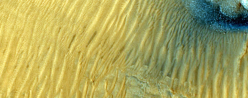 Bedrock Exposure on Crater Floor
