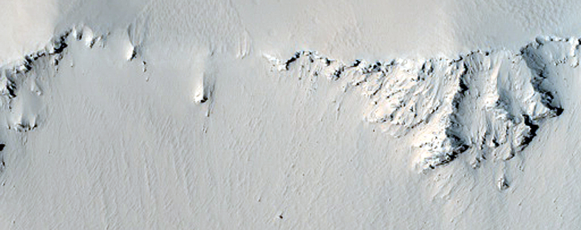 Scarp in Pavonis Mons Fan-Shaped Deposit