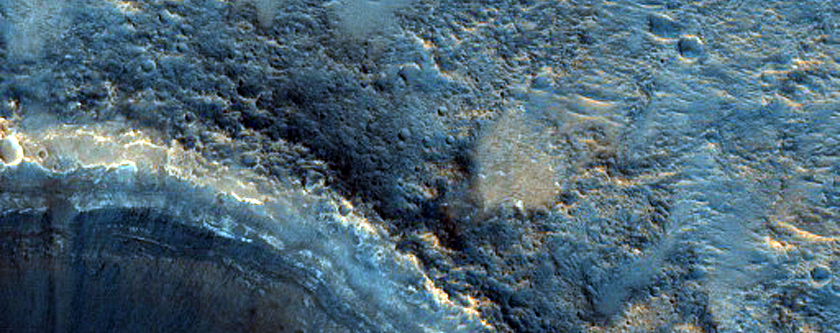 Exposed Crater Wall Strata in Oxia Planum