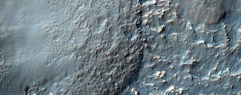 Rocky Exposures in Crater Rim