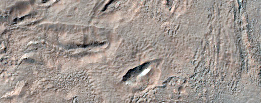 Margin of Highly Fluidized Ejecta in Nereidum Montes
