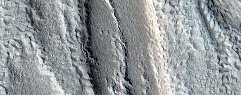 Lineated Valley Floor Material in Terrain in Arabia Terra