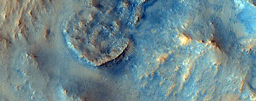 Jezero Crater Color Coverage of Well-Exposed Megabreccia in Western Rim
