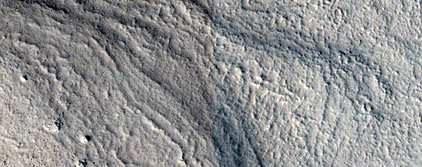 Layers Exposed on Mesa in Northern Mid-Latitudes