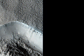 Steep Northern Mid-Latitude Crater Wall