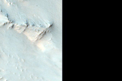 Eastern Rim Bedrock and Deposits in Hale Crater