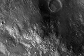 Impact Crater and Mounds in Western Oxia Colles