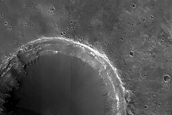 Exposed Crater Rim Deposits near Mawrth Vallis