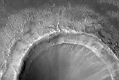 Fresh Crater East of Huygens Crater