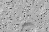 South Polar Carbon Dioxide Glacier Crevasses