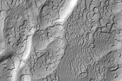 South Polar Carbon Dioxide Glacier Crevasses
