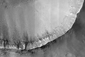 Crater Rim and Ejecta in Ariadnes Colles