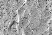 South Polar Carbon Dioxide Glacier Crevasses