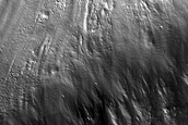 Flow around Obstacle in Northern Mid-Latitude Crater