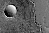 Rockfall Search on Steep Slopes close to Fresh Crater