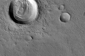 Layered Feature in Crater in Nilosyrtis Mensae