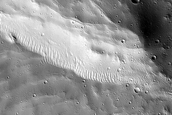 Slumped Material at Edge of Olympus Mons Basal Scarp