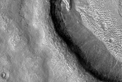 Dipping Layers in Crater in Northern Mid-Latitudes
