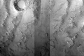 Kasei Vallis Crater with Possible Sulfates