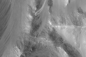 Channel Entering Orson Welles Crater