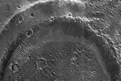 Streamline Feature Surrounding Crater in Ares Vallis