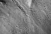 Lines of Pits in Vivero Crater Wall