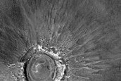 Crater with Layered Deposit in Western Utopia Planitia