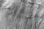 South Facing Gullies in Unusual Rectilinear Crater