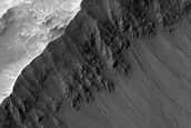 Southeast Facing Gullies in Crater