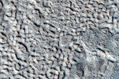 Ribbed Terrain Forming from Cracks in Northern Mid-Latitudes