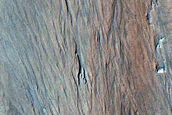 Gullies on Southern Wall of Ross Crater