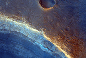 Banded Units in Walls of Crater in Oxia Planum