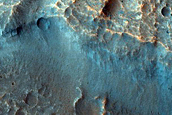 Overlapping Debris Aprons within Ganges Chasma