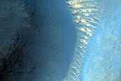 Curved Channel in Claritas Fossae