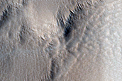 Glacial Ridges in Arsia Mons Fan-Shaped Deposit