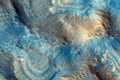 Mesas in Small Craters in Deuteronilus Colles