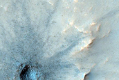 Small Recent Crater on Floor of Larger Crater