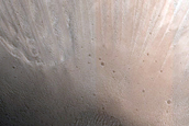 Relict Glacial Forms in Crater near Acheron Catena
