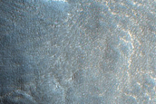 Layers in Crater Deposit in Deuteronilus Mensae