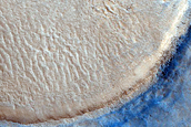 Dipping Layers in Crater in Deuteronilus Mensae