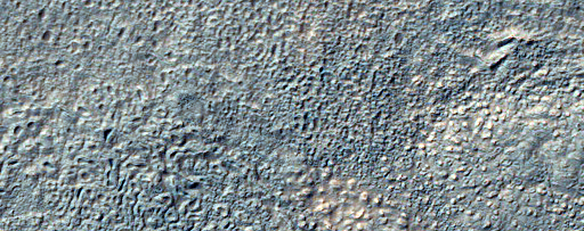 Delicate South-Facing Gullies in Partially Filled Crater