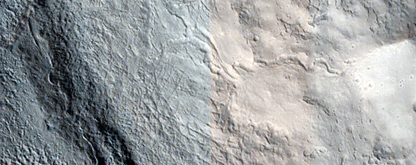North Pole Facing Deposit in Crater
